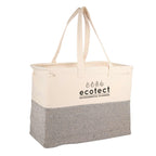 Recycled Cotton Utility Tote, 10 oz Transfer - Natural/Gray - Right Angle
