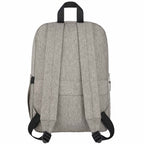 Recycled PET Laptop Backpack with Lash Tab, 15 Inch Embroidery - Gray - Back