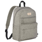 Recycled PET Laptop Backpack with Lash Tab, 15 Inch Embroidery - Gray - Right Angle