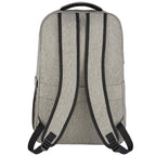 Recycled PET Laptop Backpack with Lash Tab, 17 Inch Embroidery - Gray - Back