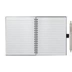Recycled Spiral Notebook with RPET Pen, 5.5 x 7 Inches - Black - Front 2