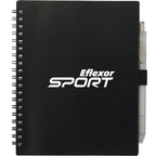 Recycled Spiral Notebook with RPET Pen, 5.5 x 7 Inches - Black - Front