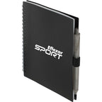 Recycled Spiral Notebook with RPET Pen, 5.5 x 7 Inches - Black - Left Angle