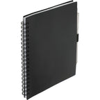 Recycled Spiral Notebook with RPET Pen, 5.5 x 7 Inches - Black - Right Angle 2