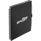 Recycled Spiral Notebook with RPET Pen, 5.5 x 7 Inches - Black - Right Angle