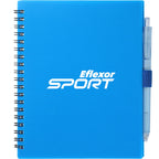 Recycled Spiral Notebook with RPET Pen, 5.5 x 7 Inches - Blue - Front