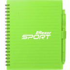 Recycled Spiral Notebook with RPET Pen, 5.5 x 7 Inches - Lime - Front
