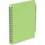 Recycled Spiral Notebook with RPET Pen, 5.5 x 7 Inches - Lime - Right Angle
