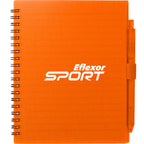 Recycled Spiral Notebook with RPET Pen, 5.5 x 7 Inches - Orange - Front