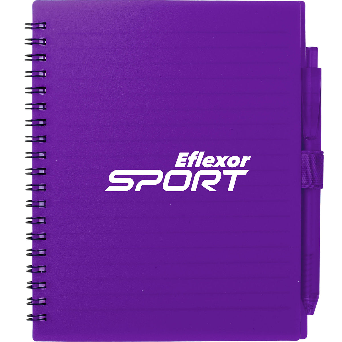 Recycled Spiral Notebook with RPET Pen, 5.5 x 7 Inches - Purple - Front