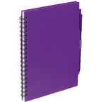 Recycled Spiral Notebook with RPET Pen, 5.5 x 7 Inches - Purple - Right Angle