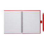 Recycled Spiral Notebook with RPET Pen, 5.5 x 7 Inches - Red - Front 2