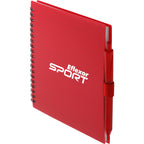 Recycled Spiral Notebook with RPET Pen, 5.5 x 7 Inches - Red - Left Angle