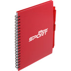 Recycled Spiral Notebook with RPET Pen, 5.5 x 7 Inches - Red - Right Angle
