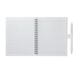 Recycled Spiral Notebook with RPET Pen, 5.5 x 7 Inches - White - Front 2