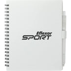 Recycled Spiral Notebook with RPET Pen, 5.5 x 7 Inches - White - Front