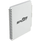 Recycled Spiral Notebook with RPET Pen, 5.5 x 7 Inches - White - Right Angle