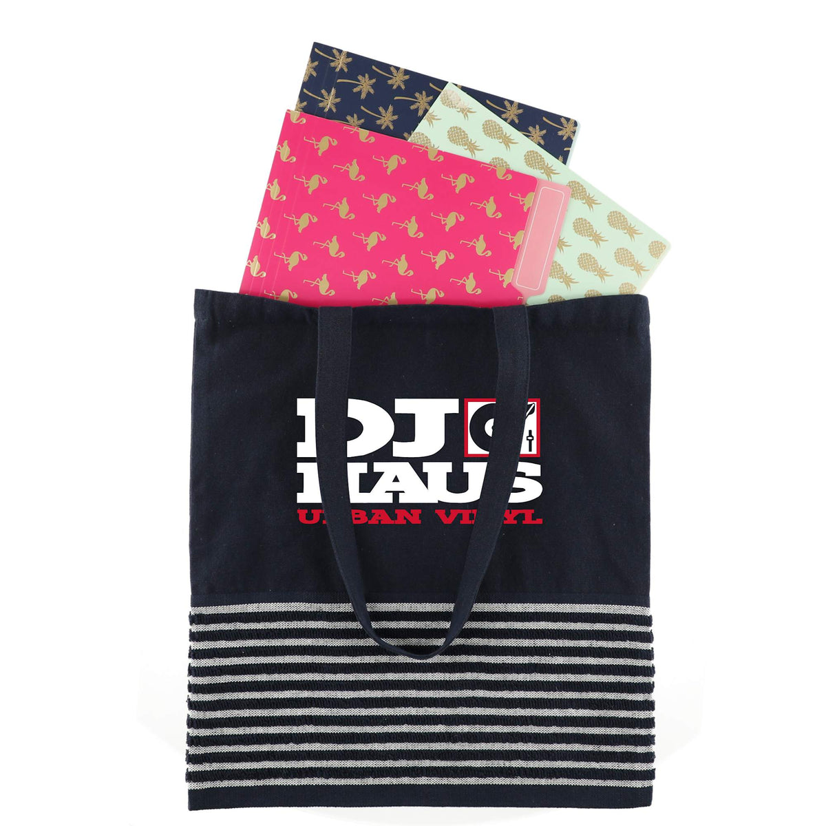 Recycled Terry Convention Tote Embroidery - Navy - Front