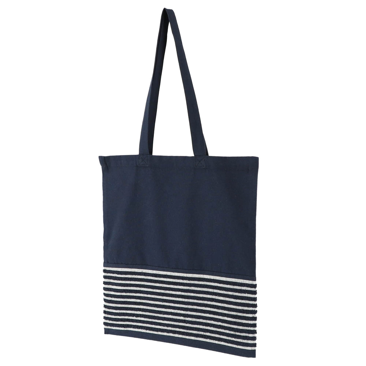 Recycled Terry Convention Tote Embroidery - Navy - Left Angle 2