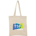 Recycled Twill Convention Tote, 6 oz Embroidery - Natural - Front