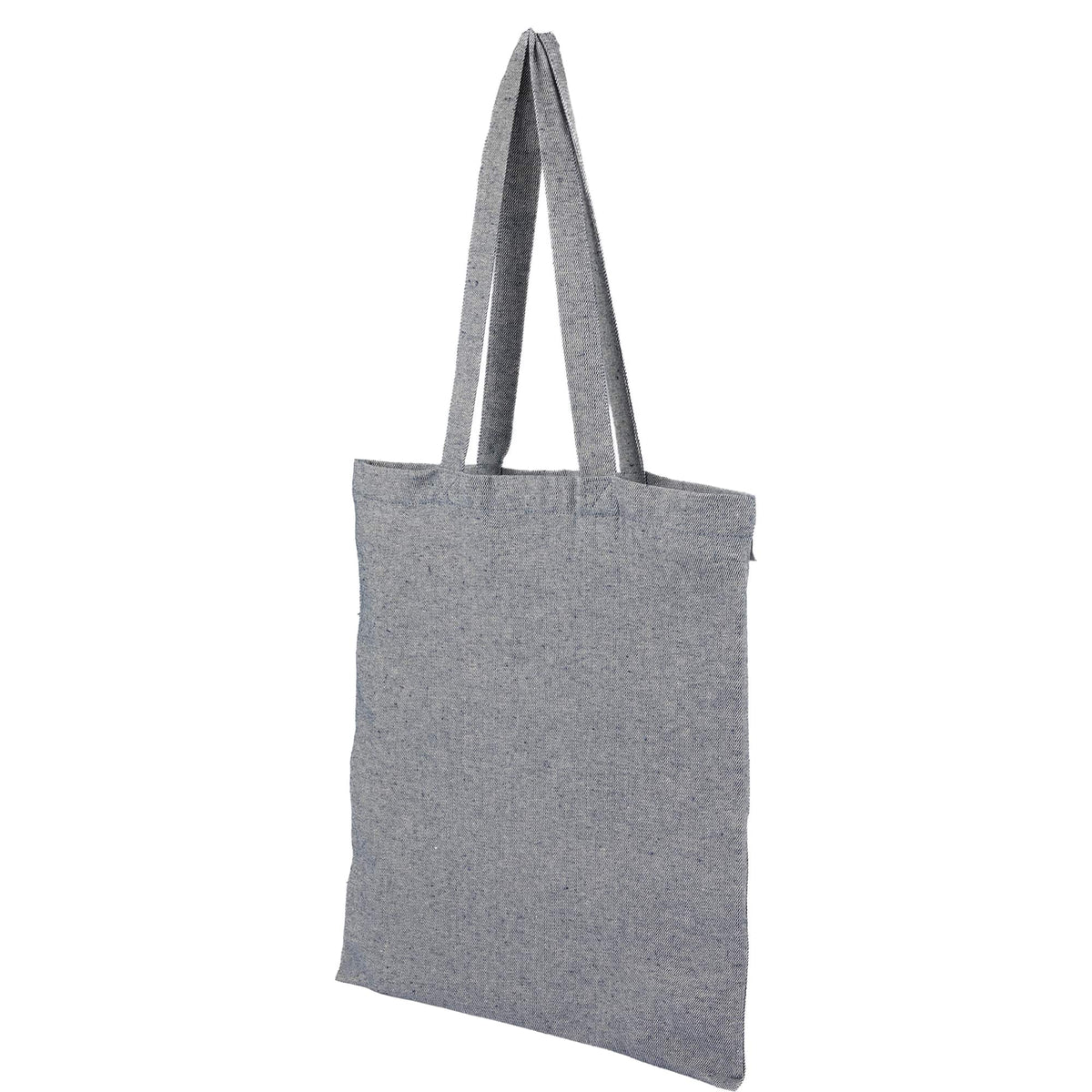 Recycled Twill Convention Tote, 6 oz Embroidery - Navy - Left Angle