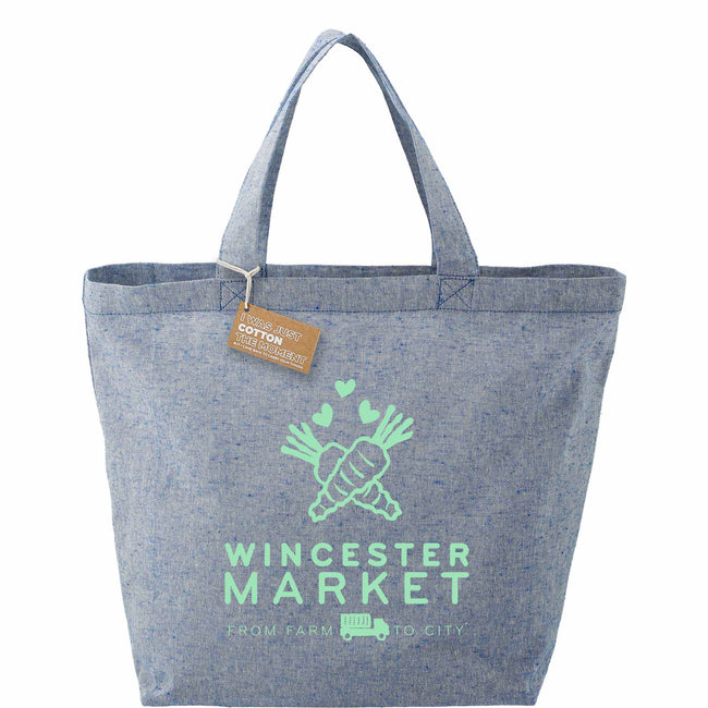 Recycled Twill Grocery Tote with Bottom Board, 5 oz