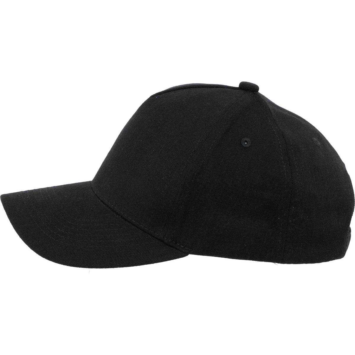Recycled Twill Six Panel Ball Cap Embroidery - Black - Left Angle
