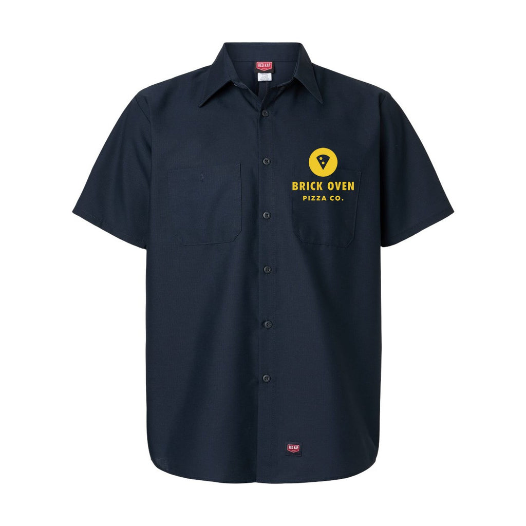 Red Kap Men's Mimix™ Short Sleeve Work Shirt Embroidery - Navy - Front
