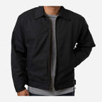 Red Kap Men's Waist Length Jacket Embroidery - Black (Long Sizes) - On Model Front