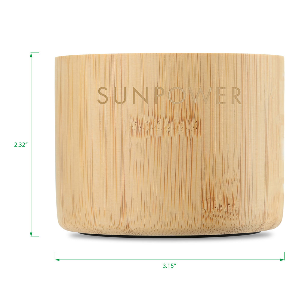 Reed Round Bamboo Bluetooth Speaker, 5W Laser Engraving - Bamboo - View 6