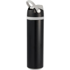 Reef Insulated Flip-Top Bottle in Recycled Steel, 24 oz - Black - Back 2