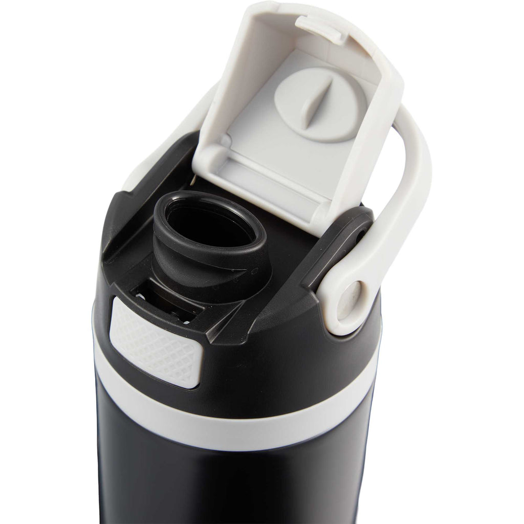 Reef Insulated Flip-Top Bottle in Recycled Steel, 24 oz - Black - Detail 2