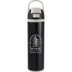 Reef Insulated Flip-Top Bottle in Recycled Steel, 24 oz - Black - Front