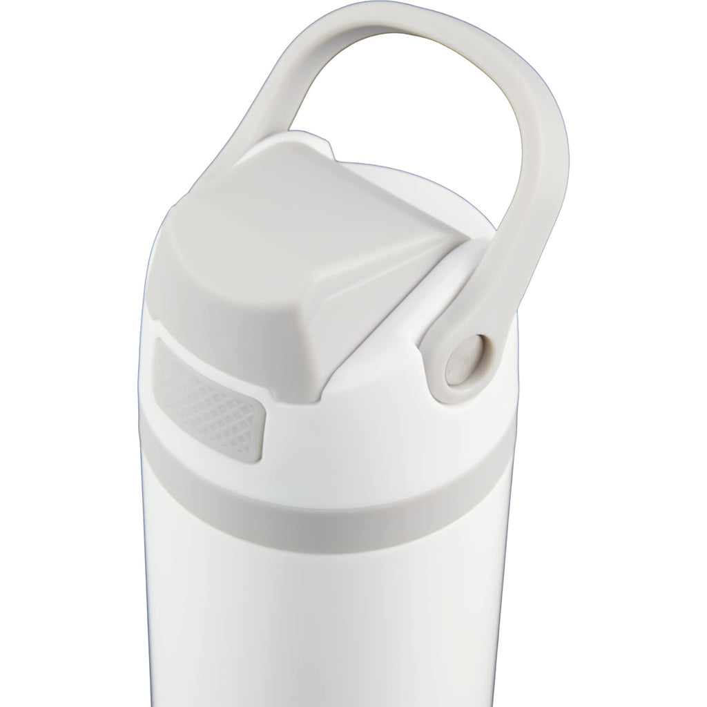 Reef Insulated Flip-Top Bottle in Recycled Steel, 24 oz - White - Detail