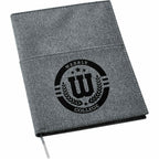 Refillable Canvas Notebook with Front and Back Pockets, 5 x 7 Inches - Black - Front