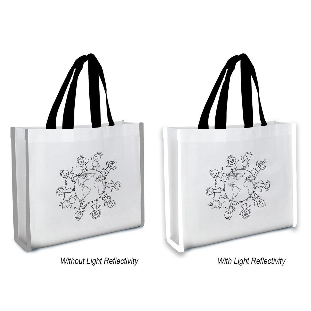 Reflective Coloring Tote Bag with Crayons, Non-Woven - Silk Screen