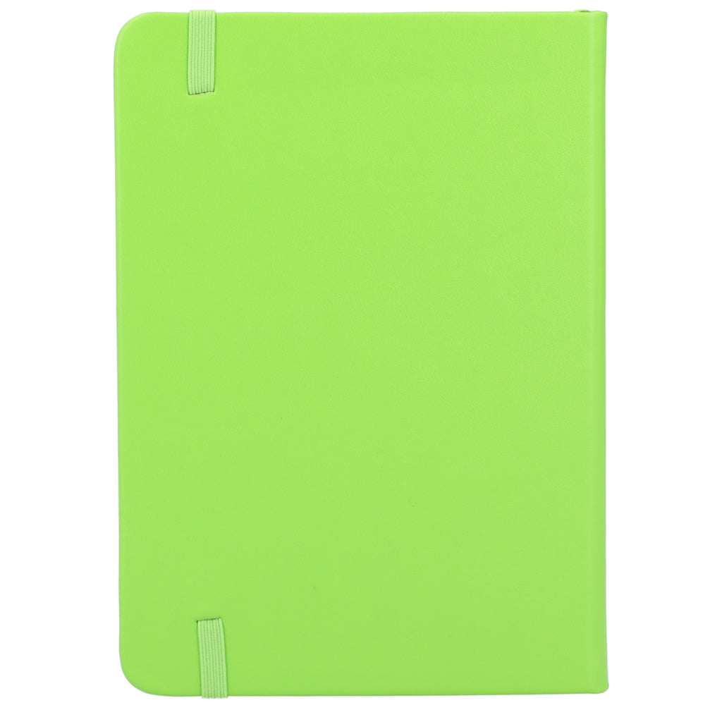 Remark Bound Notebook with Recycled Cover, 5 x 7 Inches Debossing - Lime - Back