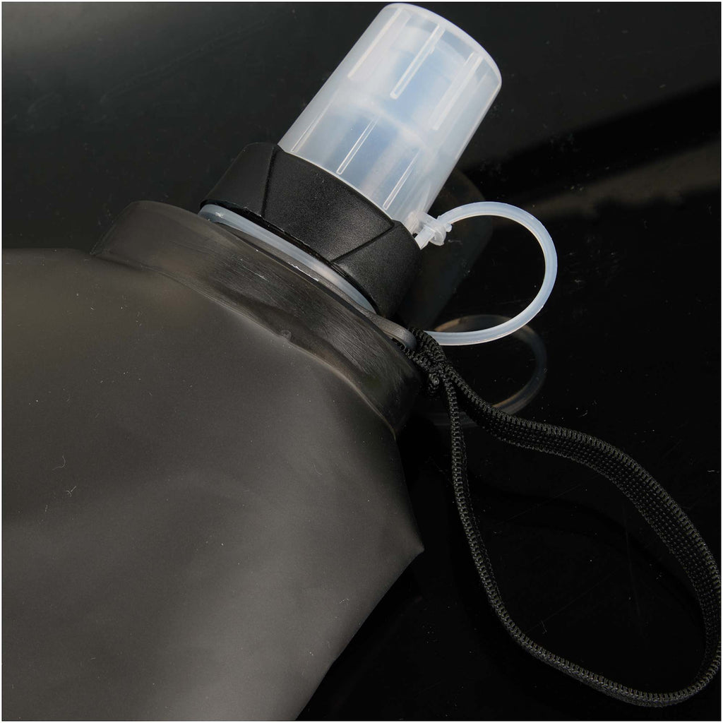 Remy Collapsible Water Bottle with Wrist Strap, 17 oz - Black - Detail 3