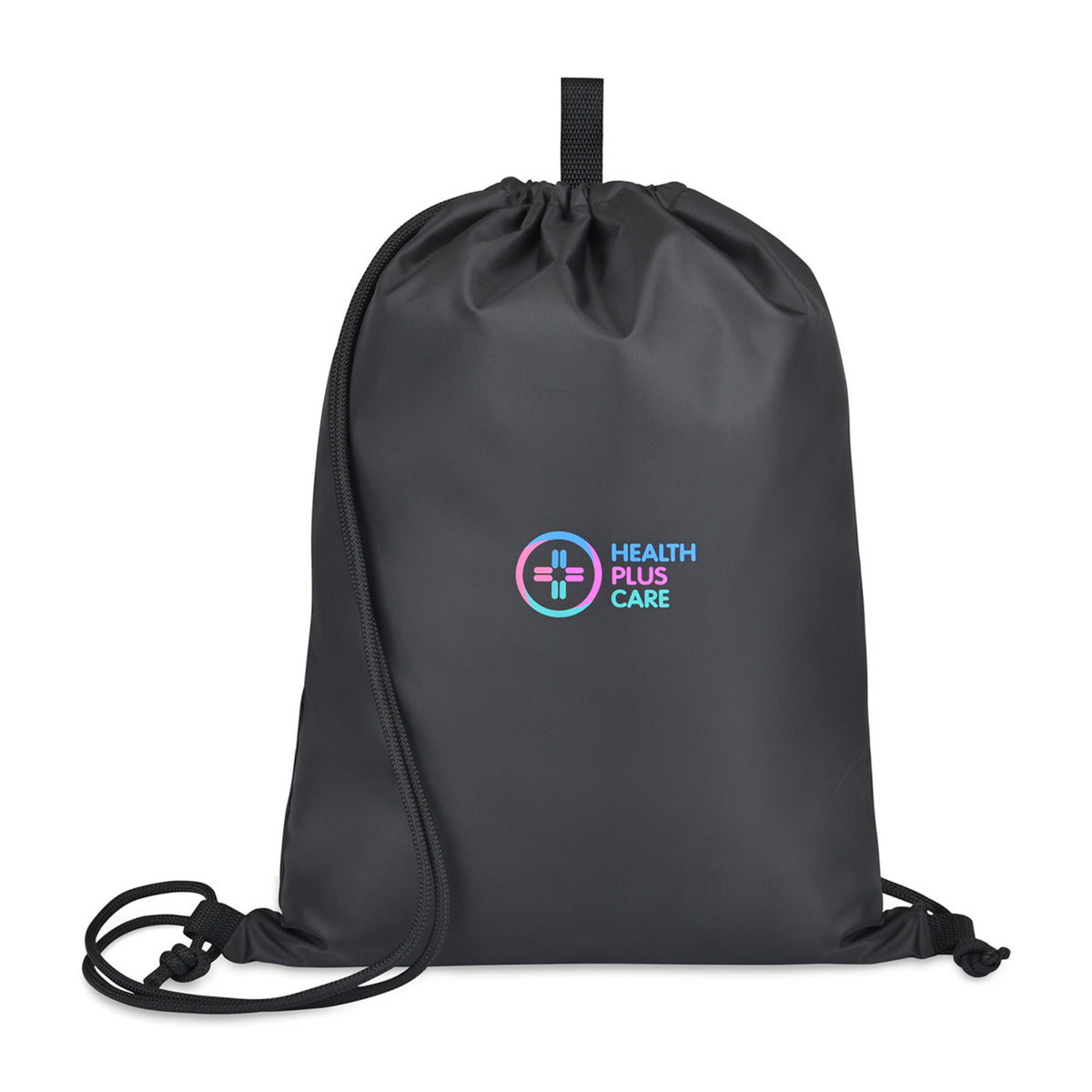 Repeat Lite Recycled Drawstring Backpack Embroidery - Black - View 1