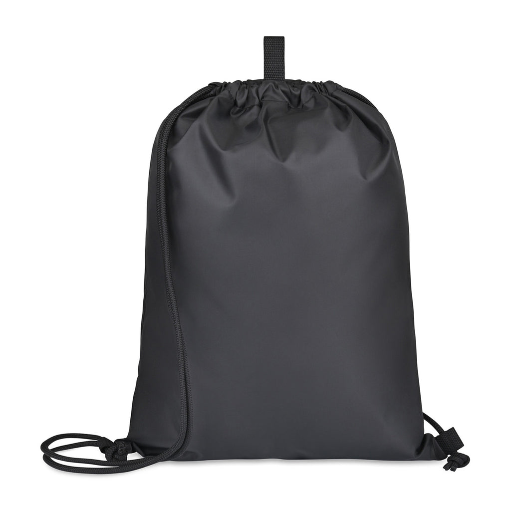 Repeat Lite Recycled Drawstring Backpack Transfer - Black - View 4