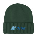 Ribbed Cuff Beanie in Recycled PET - Forest Green - Embroidery