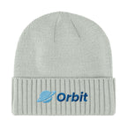Ribbed Cuff Beanie in Recycled PET - Gray - Embroidery