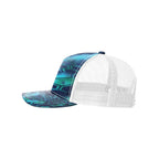 Richardson Patterned Five-Panel Trucker Cap Full Color - Kryptek Pontus/ White - Direct Side