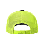 Richardson Patterned Five-Panel Trucker Cap Full Color - Kryptek Typhon/ Neon Yellow - Back