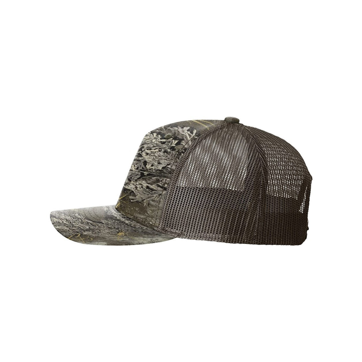 Richardson Patterned Five-Panel Trucker Cap Full Color - Realtree Max-1/ Brown - Direct Side