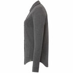 Rigi Eco Knit Button Cardigan for Women Transfer - Heather Dark Charcoal - Left Side