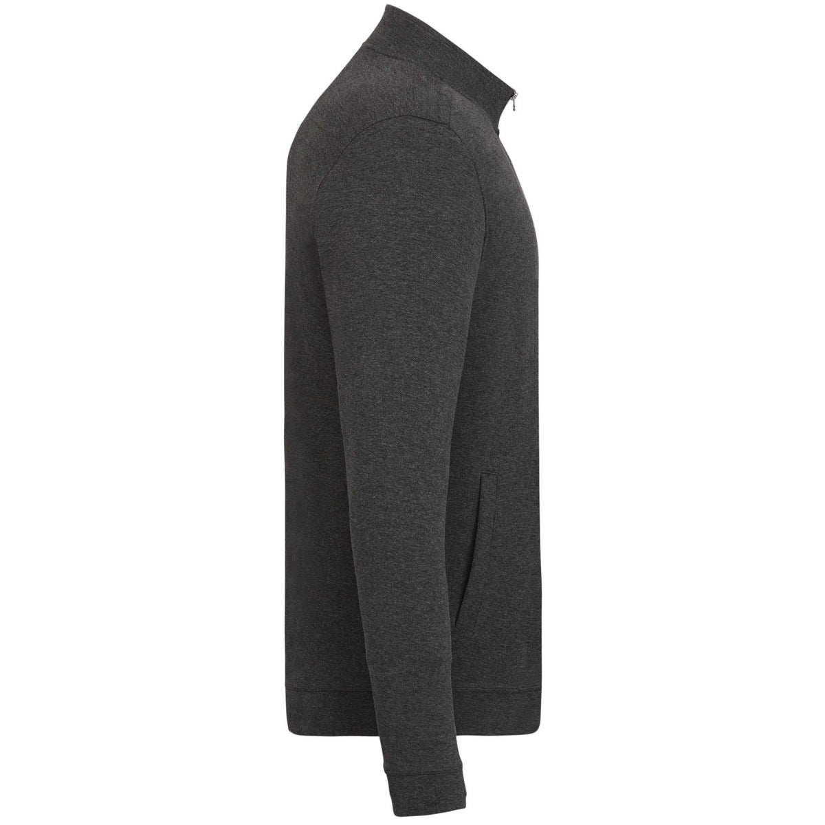 Rigi Eco Knit Full Zip Jacket for Men Embroidery - Heather Dark Charcoal - Right Side