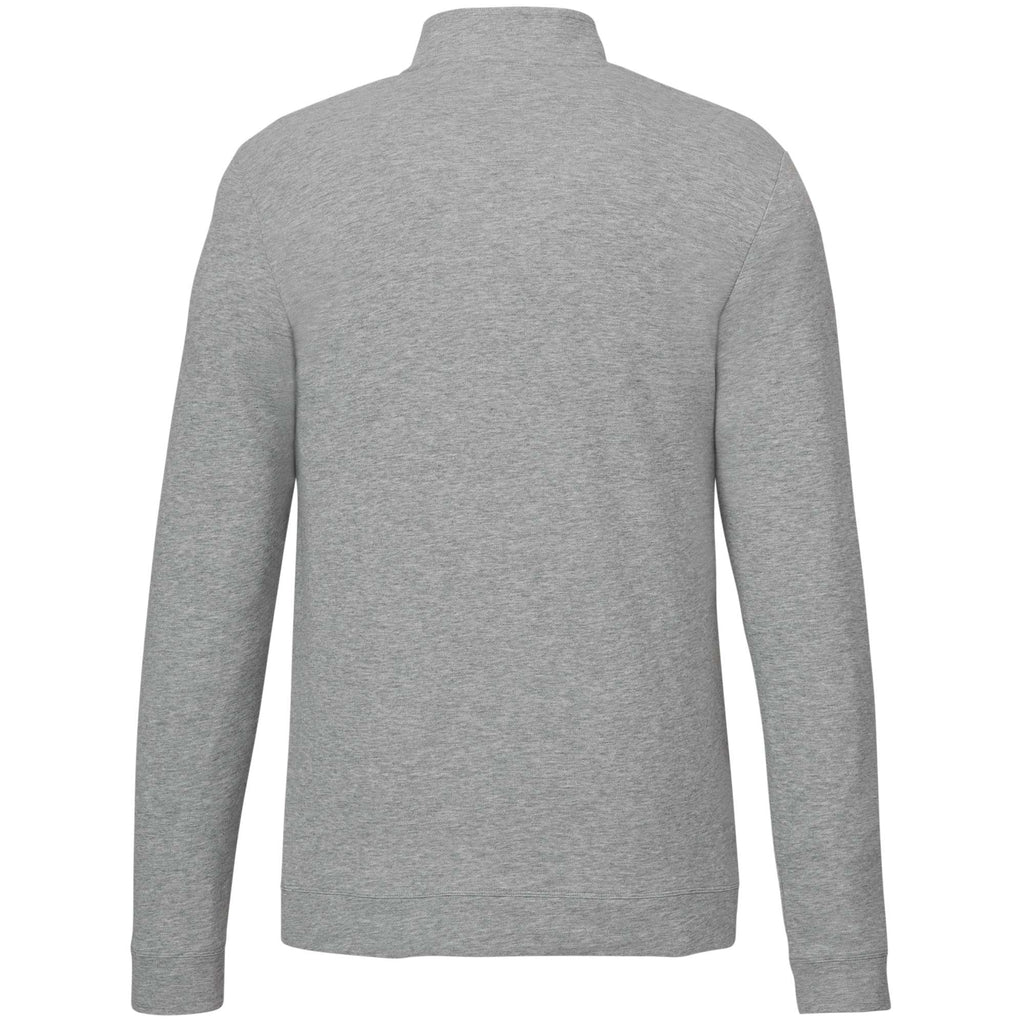 Rigi Eco Knit Full Zip Jacket for Men Embroidery - Heather Grey - Back