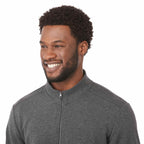 Rigi Eco Knit Full Zip Jacket for Men Transfer - Heather Dark Charcoal - On Model Detail 2