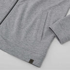 Rigi Eco Knit Full Zip Jacket for Men Transfer - Heather Grey - Detail Cuff Hem